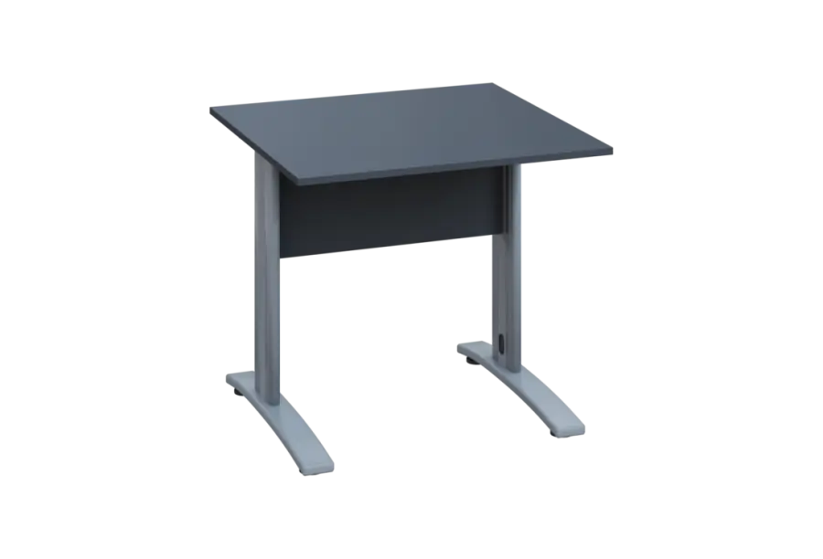 EPK 28 - 8 stůl kancelářský, kovová podnož stříbrná, deska 25 mm, široký 800 mm, antracit